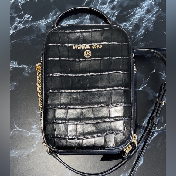 MICHAEL MICHAEL KORS Crossbody Small Handbag Black Genuine Leather AUTHENTIC New - Picture 9 of 10